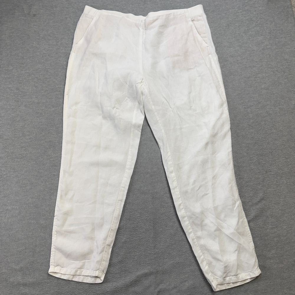 J Jill Pants Womens XL White Love Linen Pull On Lightweight Beachy Travel 39x28